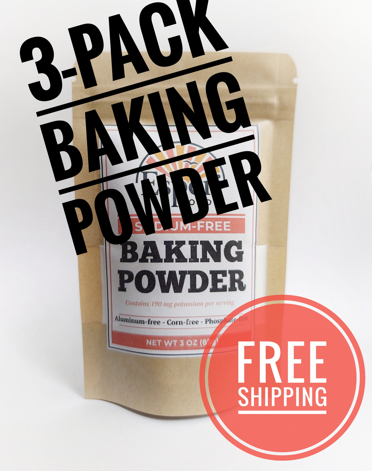 3-Pack Sodium-Free Baking Powder