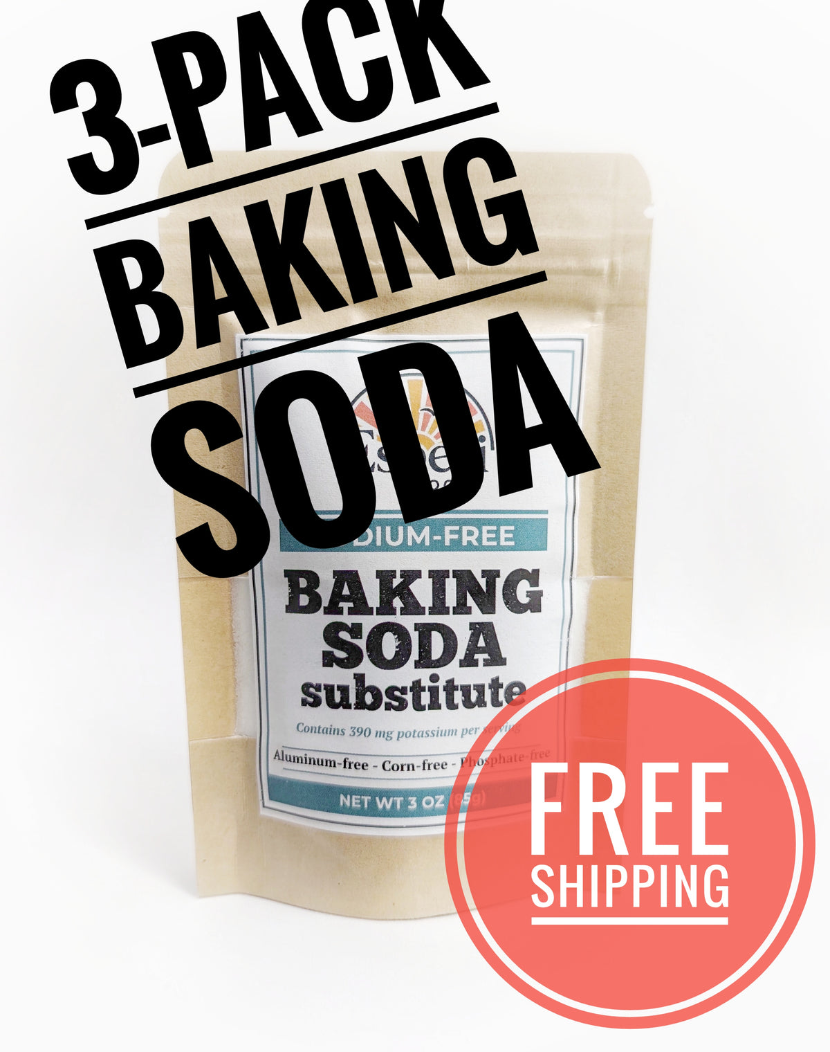 3-pack of Sodium-Free Baking Soda Substitute